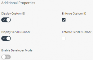 Additional properties in add product window