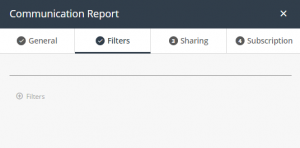 Communication report - filters tab