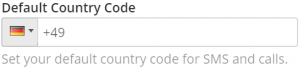 settings - default country code