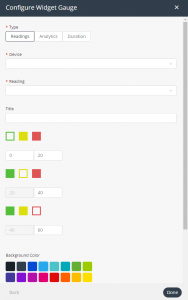 Gauge widget settings