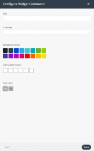 Command widget settings