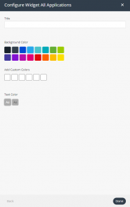 All Applications widget settings